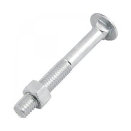 Parafuso Frances Zincado com Porca 1/4 x 2.1/2" Caixa com 200 Peças TX - 2