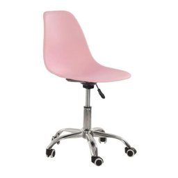 Cadeira com Rodízios Eames Office - Escritório - Rosa Claro - 1