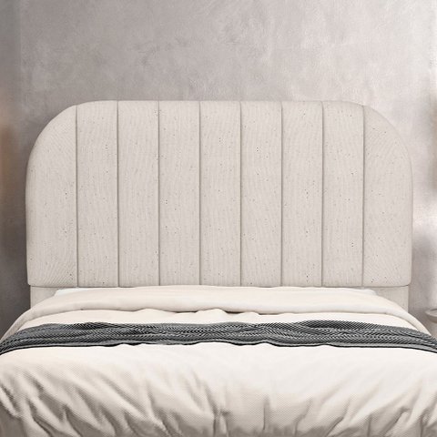Cabeceira Cama Box Queen Estofada Orgânica 160cm Alice W01 Linho Cru - Lyam Decor