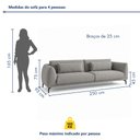 Ver imagem 4 de Sofá Living 4 Lugares com Almofadas 250cm Siena