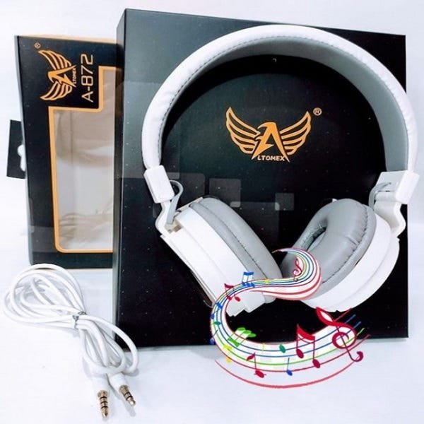 Fone de Ouvido Headphone A-872 Stereo Microfone P2 Branco - 4