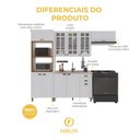 Ver imagem 4 de Cozinha Compacta Modulada Nara 12 Portas 2 Gavetas MDF 270cm Branco Fidelita Móveis