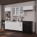 Ver imagem 1 de Cozinha Compacta Modulada Nara 12 Portas 2 Gavetas MDF 270cm Branco Fidelita Móveis