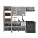 Ver imagem 5 de Cozinha Compacta Modulada Nara 12 Portas 2 Gavetas MDF 270cm Branco Fidelita Móveis