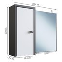 Ver imagem 3 de Armario para Banheiro 1 Porta 50 Cm Lva04 Grafite Branco Novam