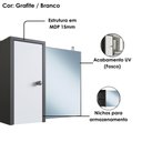Ver imagem 4 de Armario para Banheiro 1 Porta 50 Cm Lva04 Grafite Branco Novam