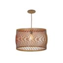 Ver imagem 1 de Luminária Pendente em Madeira Imbuia Ondas 45cm Para Mesa Balcão Bancada Área Gourmet