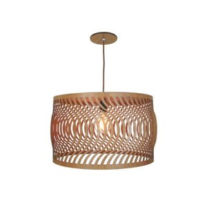 Luminária Pendente em Madeira Imbuia Ondas 45cm Para Mesa Balcão Bancada Área Gourmet