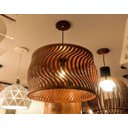 Ver imagem 5 de Luminária Pendente em Madeira Imbuia Ondas 45cm Para Mesa Balcão Bancada Área Gourmet