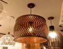 Ver imagem 5 de Luminária Pendente em Madeira Imbuia Ondas 45cm Para Mesa Balcão Bancada Área Gourmet
