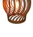 Ver imagem 2 de Luminária Pendente em Madeira Imbuia Ondas Para Mesa Balcão Bancada Área Gourmet Cabeceira de