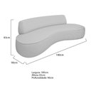 Ver imagem 3 de Sofá Curvo 3 Lugares Amsterdã 180cm Linho Cinza Claro - Amarena Móveis