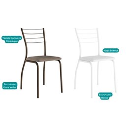 Kit 6 Cadeiras Sala Jantar 1700 6 Un Cromada/suede Conhaque - Carraro - 8