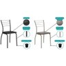 Kit 6 Cadeiras Sala Jantar 1700 6 Un Cromada/suede Conhaque - Carraro - 5