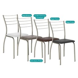 Kit 6 Cadeiras Sala Jantar 1700 6 Un Cromada/suede Conhaque - Carraro - 7