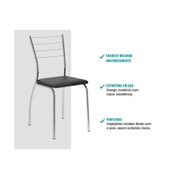 Kit 6 Cadeiras Sala Jantar 1700 6 Un Cromada/suede Conhaque - Carraro - 12