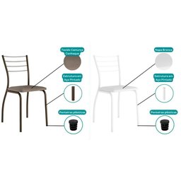 Kit 6 Cadeiras Sala Jantar 1700 6 Un Cromada/suede Conhaque - Carraro - 4