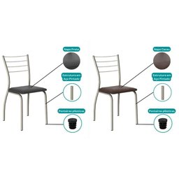 Kit 6 Cadeiras Sala Jantar 1700 6 Un Cromada/suede Conhaque - Carraro - 3