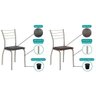 Kit 6 Cadeiras Sala Jantar 1700 6 Un Cromada/suede Conhaque - Carraro - 3