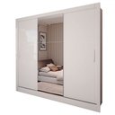 Ver imagem 3 de Guarda-roupa Casal Colie Slim 3 Portas com Espelho Branco - Panorama Móveis