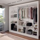 Ver imagem 2 de Guarda-roupa Casal Colie Slim 3 Portas com Espelho Branco - Panorama Móveis