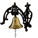 Ver imagem 2 de Sino De Parede Bronze E Metal Decorado Grande