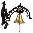 Ver imagem 1 de Sino De Parede Bronze E Metal Decorado Grande