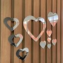 Ver imagem 2 de Espelho Decorativo de Coração Vazado 10 Peças