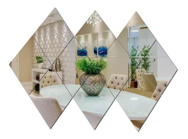 Espelho Decorativo em Acrílico Losango 10 Peças - 1