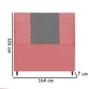 Ver imagem 2 de Cabeceira Estofada Box Casal Queen Size Encosto para Cama Maveric 164x126 Cm Composê Rosa/cinza