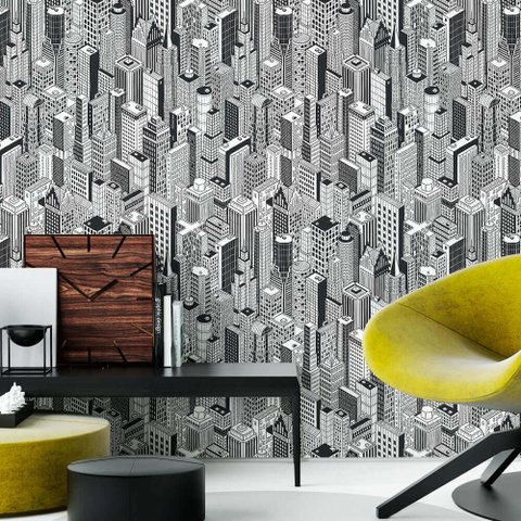 Papel de Parede 3d - Cidade 1 Arte Destaque 1,50 Metros