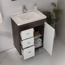 Ver imagem 1 de Gabinete para Banheiro Marcela 60 com Pés - Fabribam Amêndoa