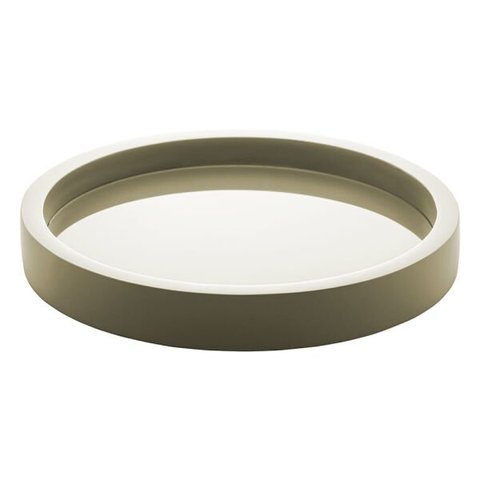 Bandeja Madeira Laqueado C/vidro Menta 34X4Cm