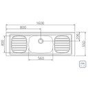 Ver imagem 2 de Pia de Apoio Tramontina Filo 56 em Aço Inox 160x55 cm 93 Tramontina 93057507