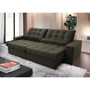Ver imagem 1 de Sofá Retrátil Reclinável Zurique 2,10m Suede Velut Tabaco Molas no Assento - King House
