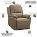 Ver imagem 3 de Poltrona do Papai Retrátil Reclinável Elétrica Aniche L06 Couro Fendi - Lyam Decor
