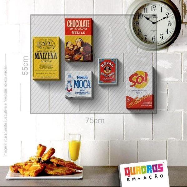 Quadros decorativos Cozinha Essencial com 5 peças - 5