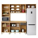 Ver imagem 4 de Cozinha Completa Modulada 4 Peças 11 Portas 1 Gaveta Cristal Cinza/Cinamomo/Grafite