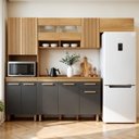 Ver imagem 1 de Cozinha Completa Modulada 4 Peças 11 Portas 1 Gaveta Cristal Cinza/Cinamomo/Grafite