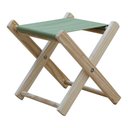 Ver imagem 2 de Kit 2 Banquinho de Madeira Banqueta Pescador com Tecido Verde