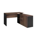Ver imagem 2 de Mesa para Escritório em L Direto 150x150cm Marrom/Preto