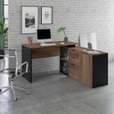 Ver imagem 1 de Mesa para Escritório em L Direto 150x150cm Marrom/Preto