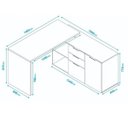 Ver imagem 4 de Mesa para Escritório em L Direto 150x150cm Marrom/Preto