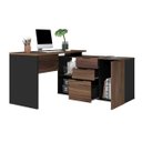 Ver imagem 3 de Mesa para Escritório em L Direto 150x150cm Marrom/Preto