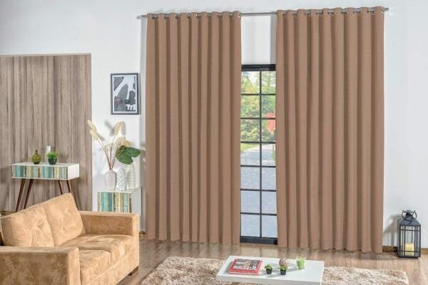 Cortina Rafaella Oxford 2,00 X 1,80M Marrom Claro - 1