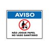 Placa Sinalização Indicativa Não Jogar Papel Vaso Sanitário 15x20cm Tacolado 03 Unidades - 1
