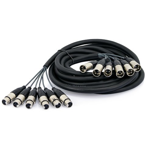 Multicabos com Conectores Xlr 6 Vias Amphenol - 3 Metros
