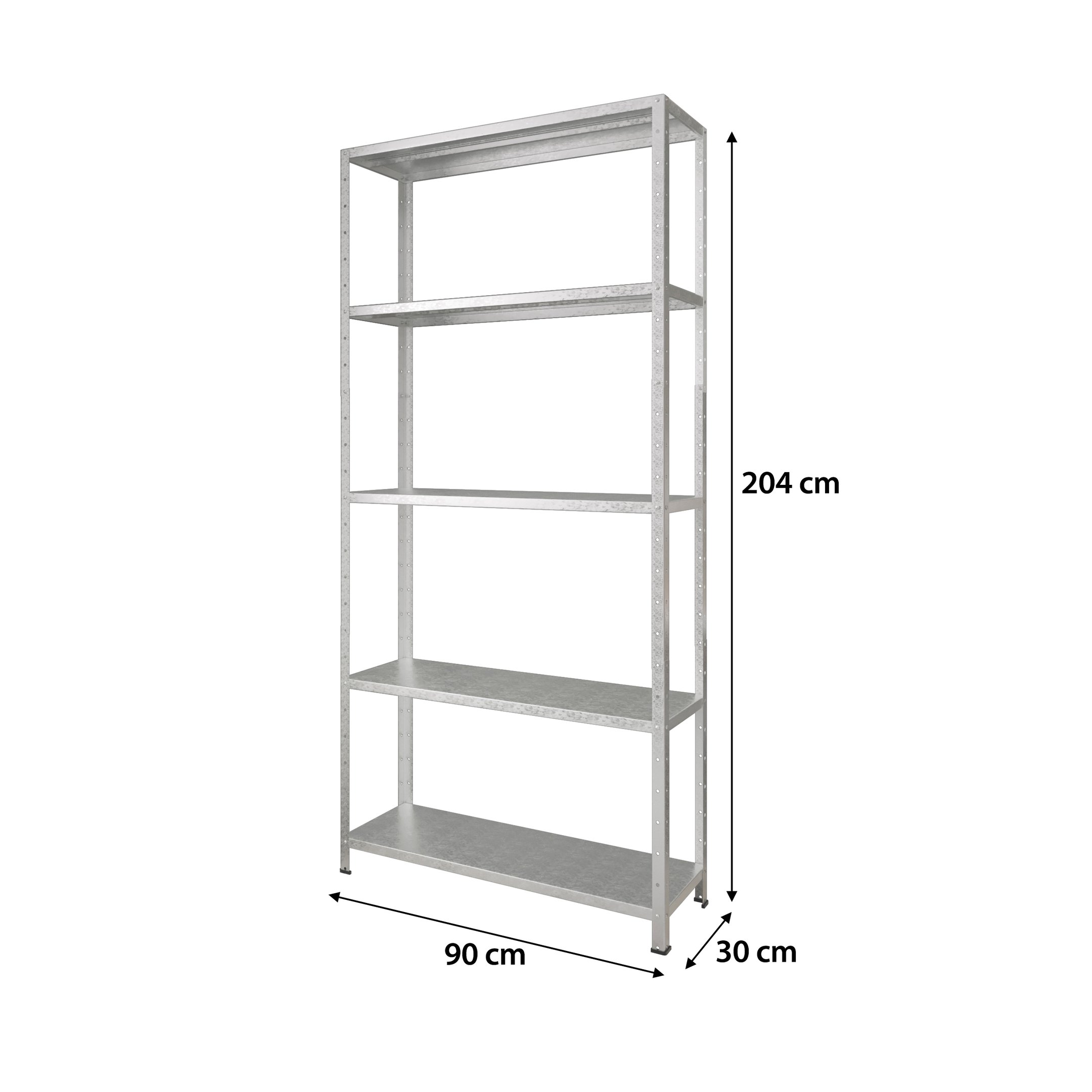 Estante / Armario de Aço Prateado 90cm 5 Bandejas Suporta 120kg - 4