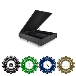 Cama Box Baú Queen 158x198x42 Courino Linho com Pistão a Gás - 5