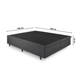 Cama Box Baú Queen 158x198x42 Courino Linho com Pistão a Gás - 2